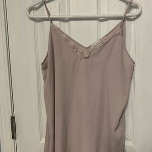 Rachel Zoe Powder Blush Lace-Trim Cami